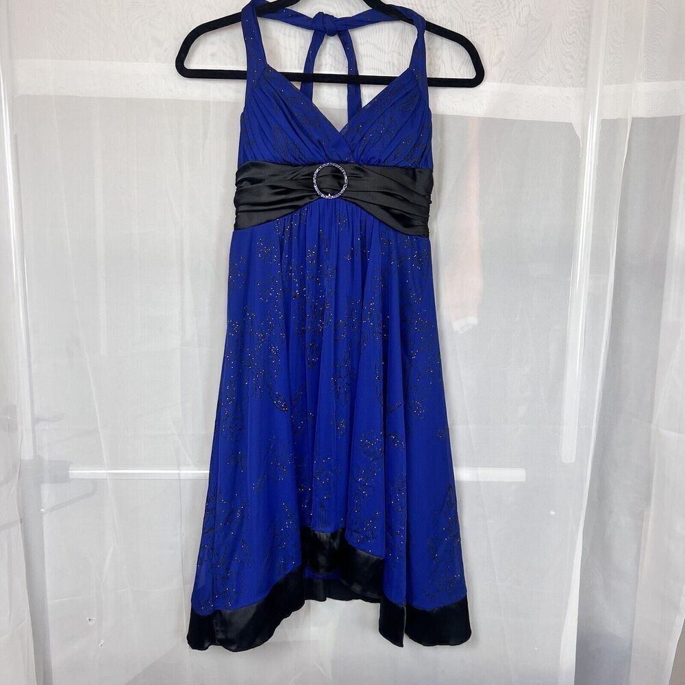 VIntage y2k halter mini formal dress sparkly satin mesh fairy grunge prom XS
